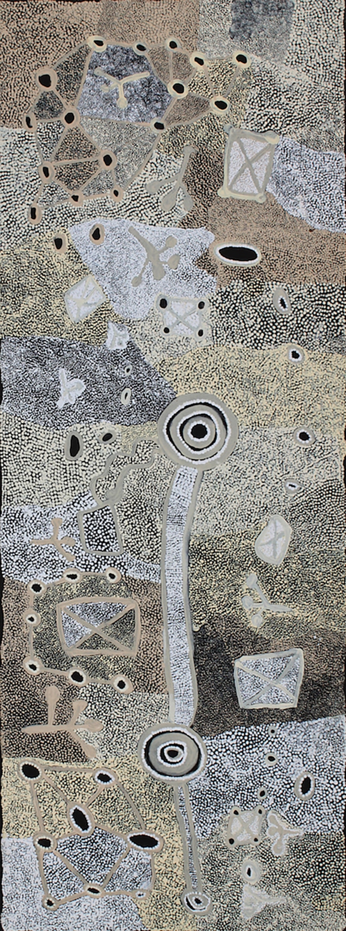 Martha McDonald Napaltjarri, Warlukuritji, 2016, acrylic on linen, 122 x 46cm