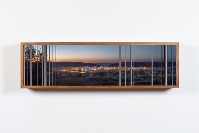 Kristian Laemmle-Ruff, Pine Gap (a photograph of the centre of Australia), 2014, Duratran print in Blackwood light-box, 1280 x 370 x 185mm