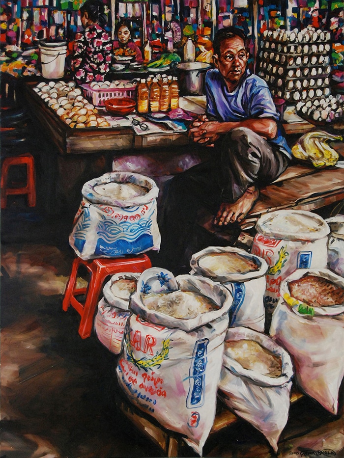 Gavin Brown, Rice Seller, 2016, oil on canvas, 910 x 1520 mm
