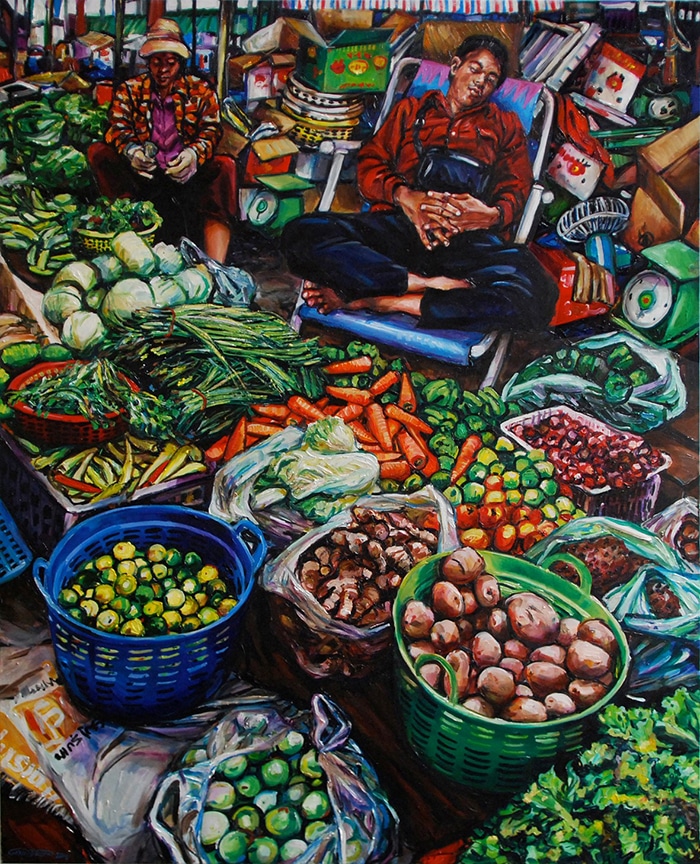 Gavin Brown, Vegetable Seller Sleeping, 2016, oil on canvas, 1220 x 1520 mm