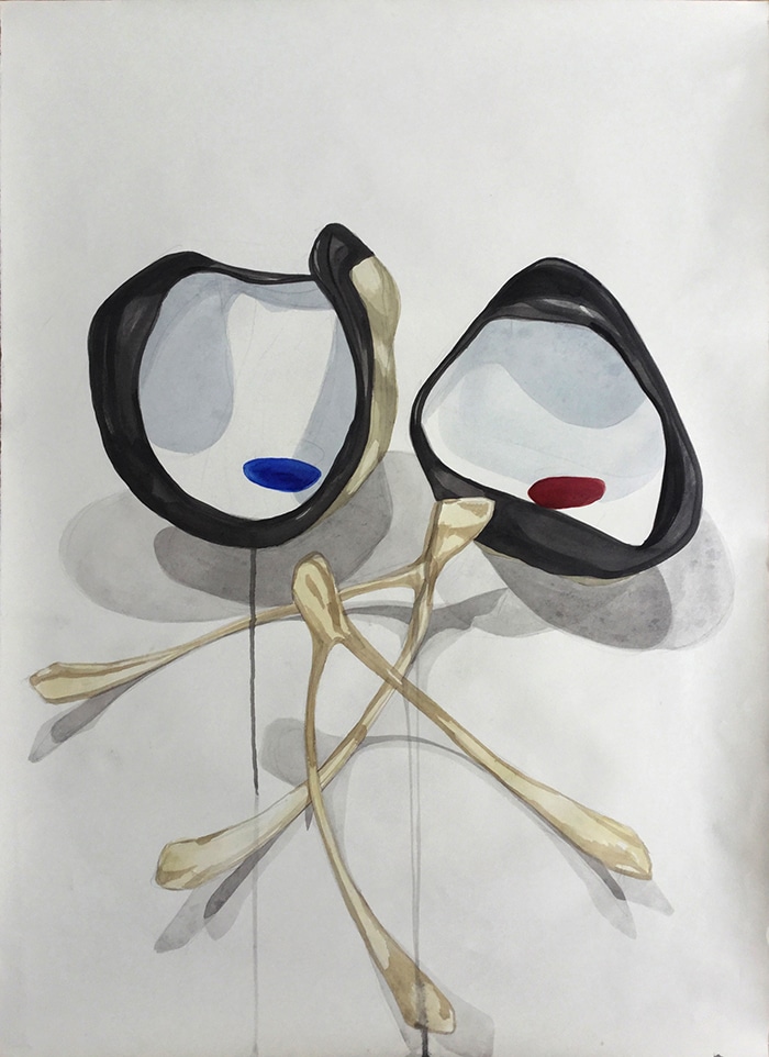 twins of fortune, 2017, watercolour on 100% rag, 780 x 1070 mm